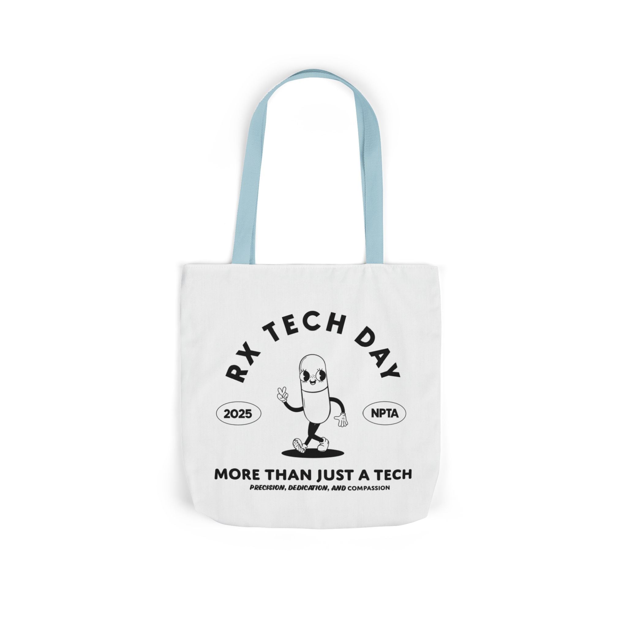 RxTech Day 2025 Pill Mascot - Polyester Canvas Tote Bag