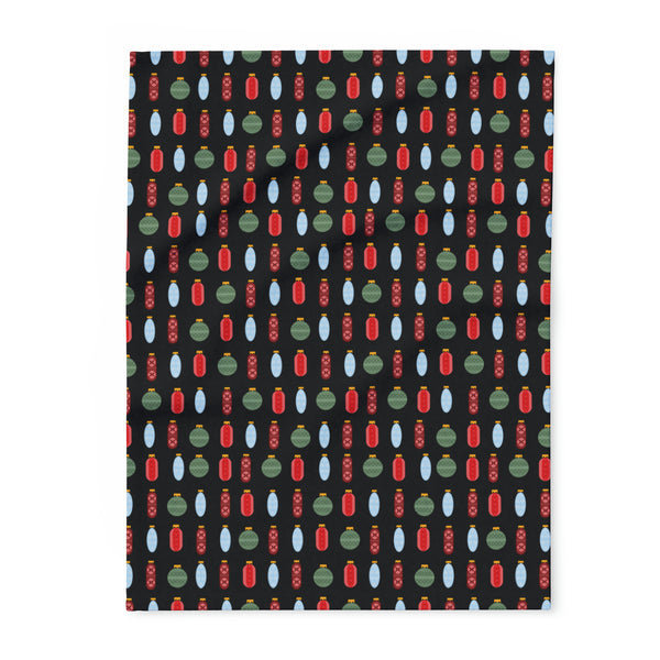 Pharmacy Pills Ornaments - Arctic Fleece Blanket (Black)