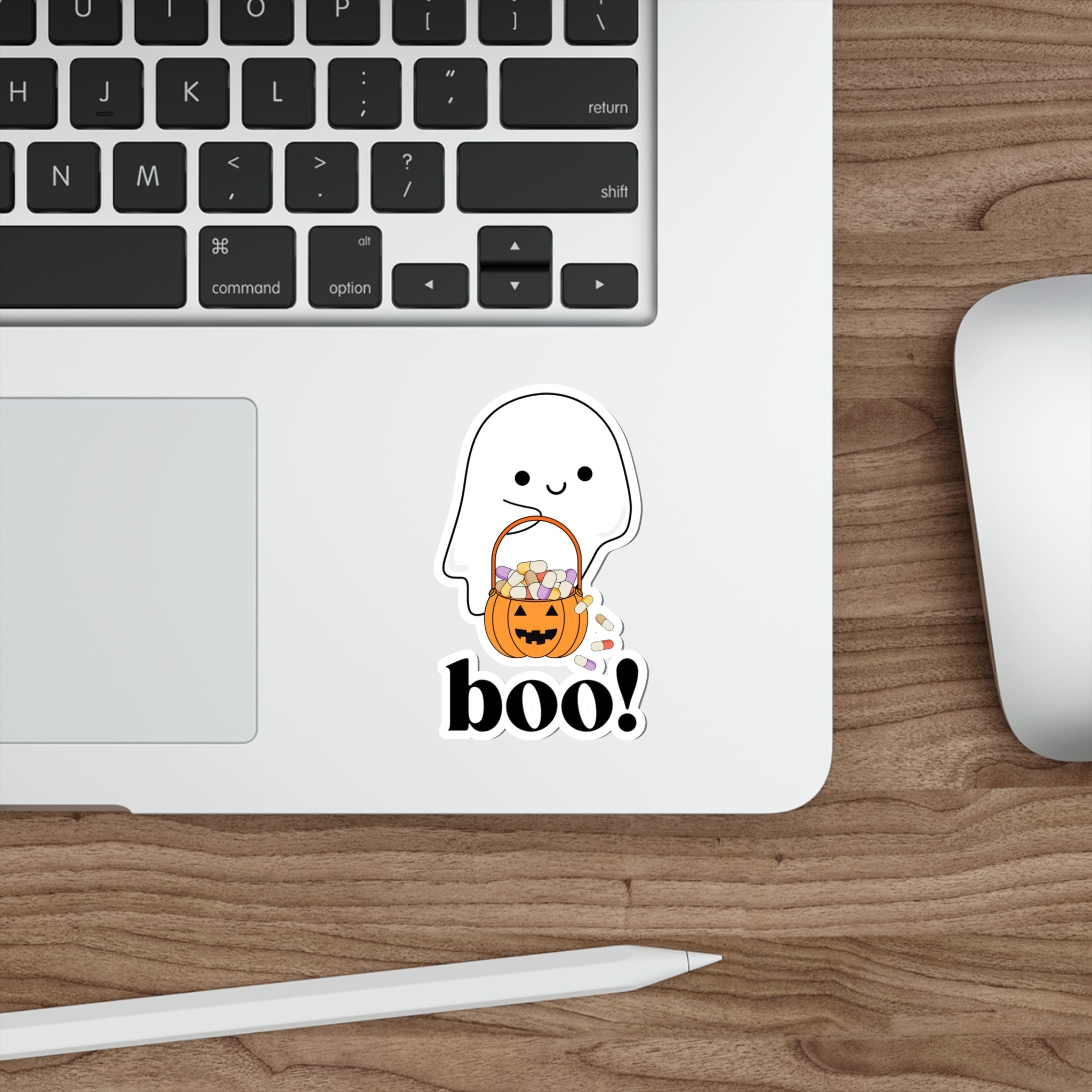 Ghost Trick or Treat "Boo!" Sticker