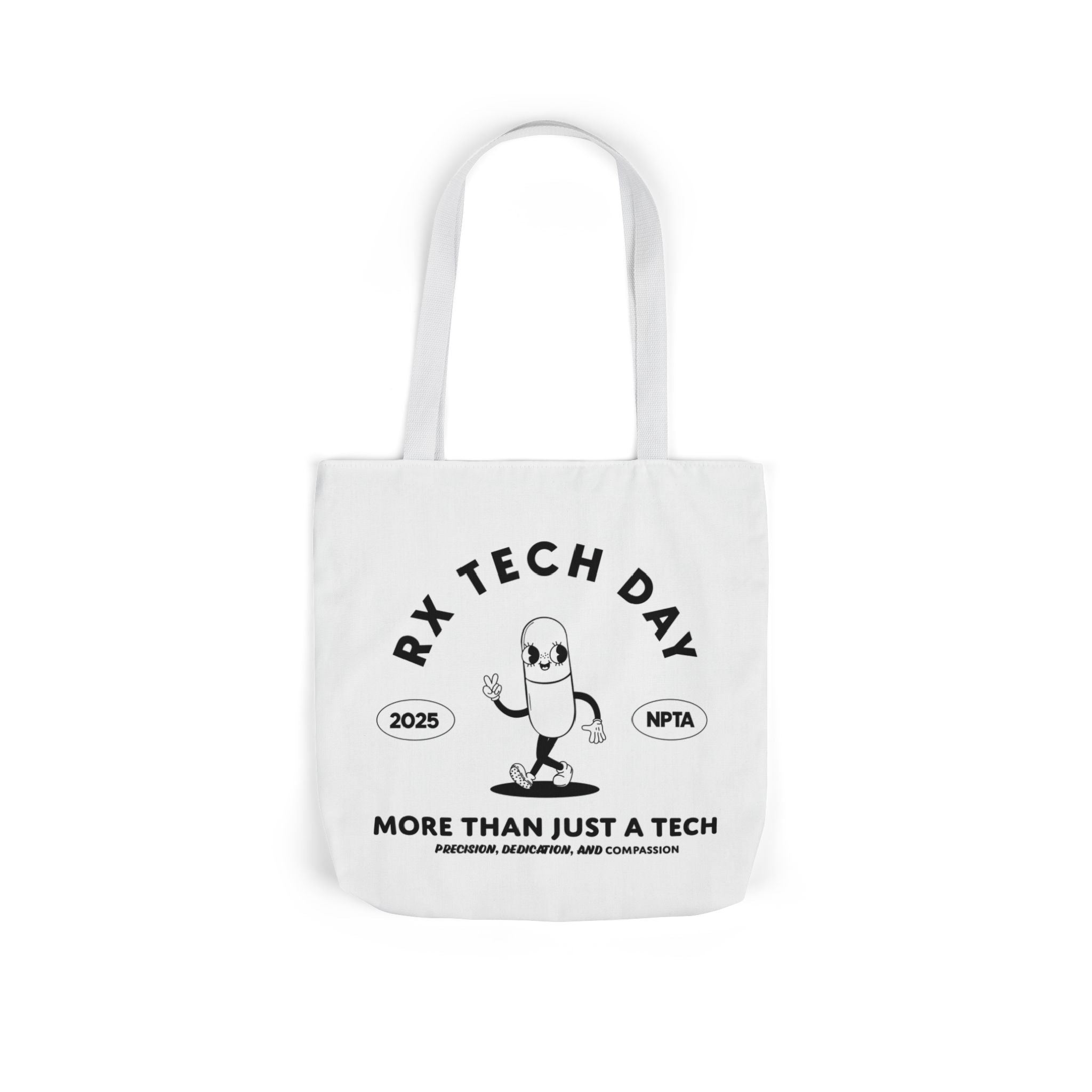 RxTech Day 2025 Pill Mascot - Polyester Canvas Tote Bag