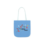 Merry Rxmas Polyester Canvas Tote Bag (Blue)