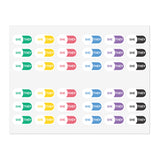 She/They Pronoun Stickers for Badge - Pharmacy Pills - Sticker Sheet