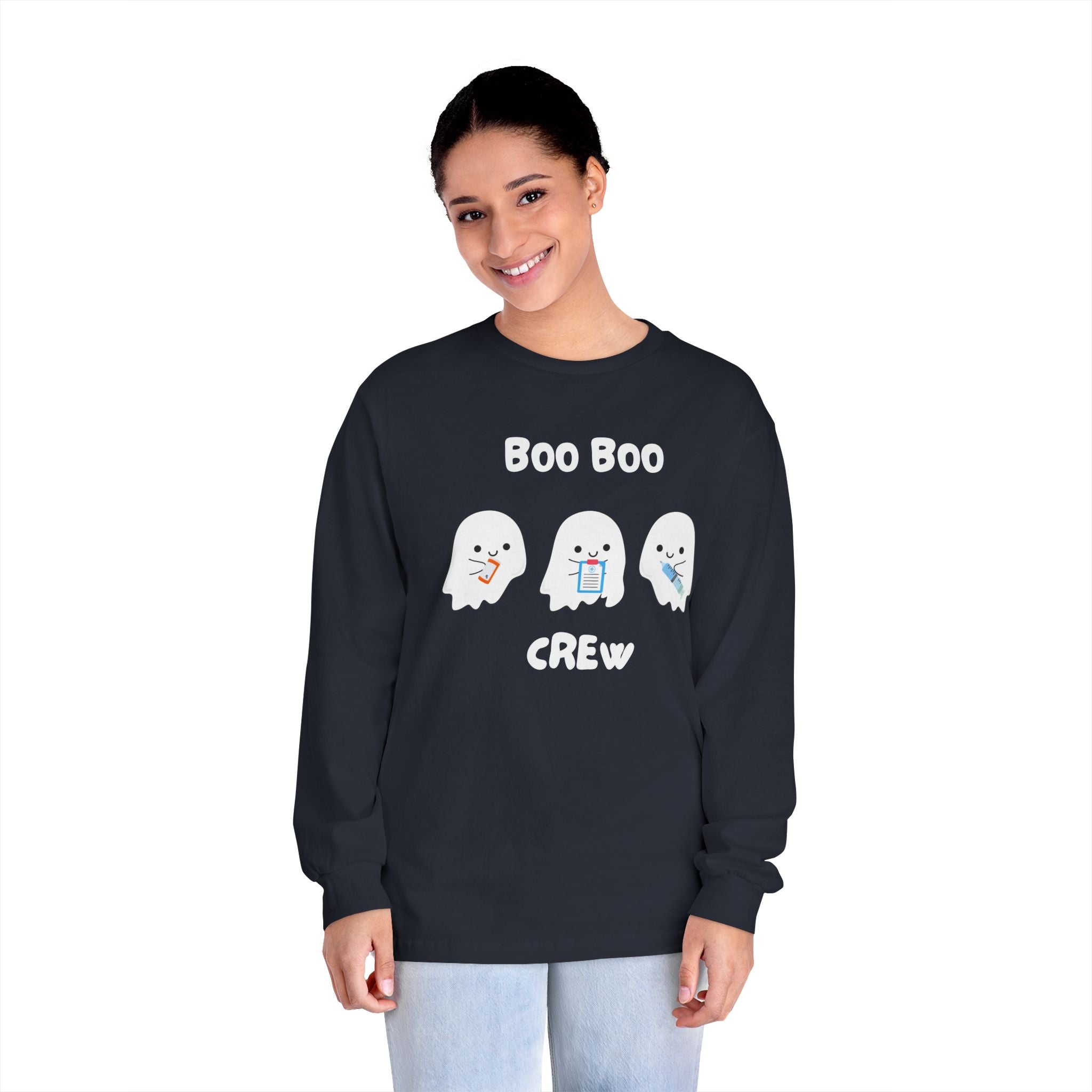Halloween 2025 Ghost Crew Long Sleeve T-Shirt