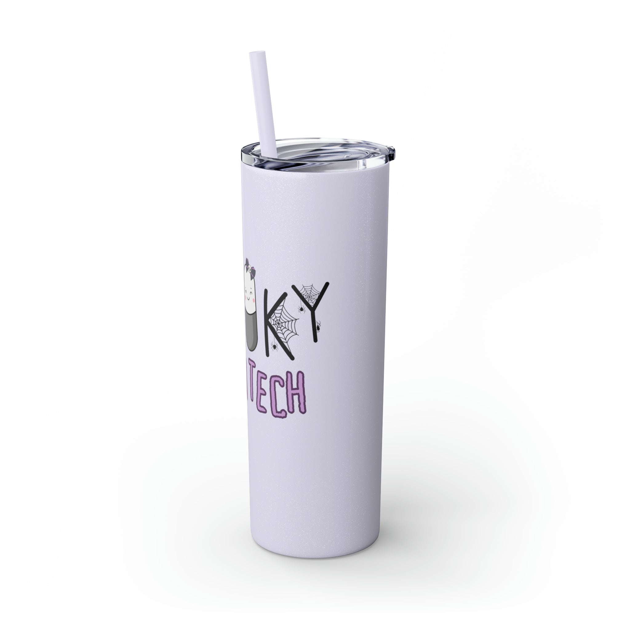 Spooky Pharm Tech "Spider Webs" Skinny Tumbler with Straw, 20oz
