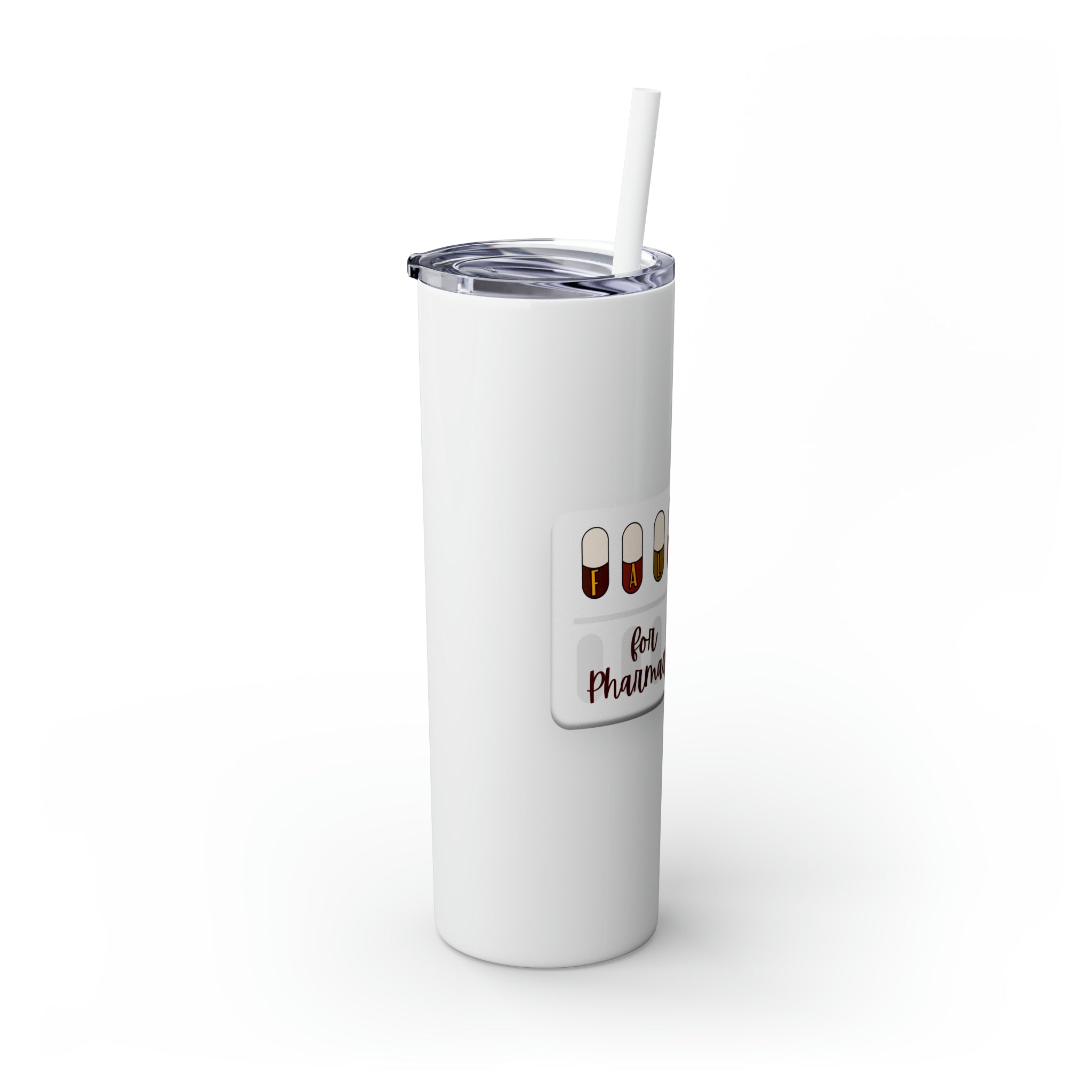 Falling for Pharmacy Skinny Tumbler with Straw, 20oz