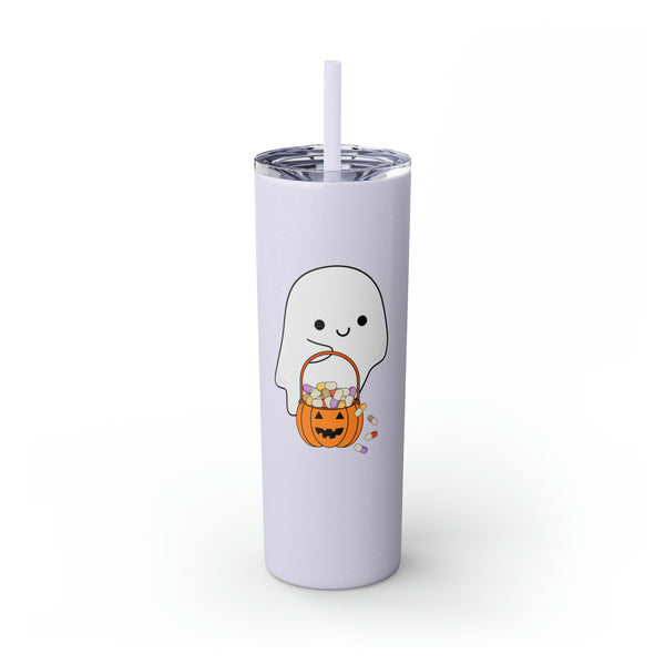 Ghost Trick or Treat Skinny Tumbler with Straw, 20oz