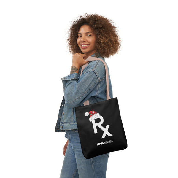 Rx Santa Hat (Black) - Polyester Canvas Tote Bag