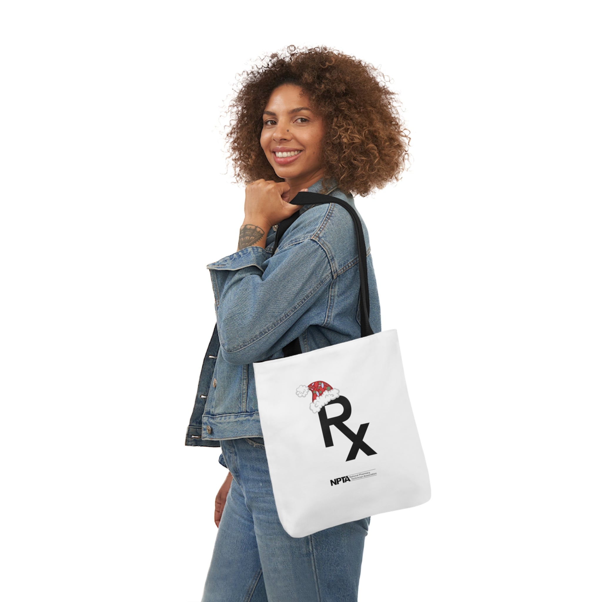 Rx Santa Hat (White) - Polyester Canvas Tote Bag