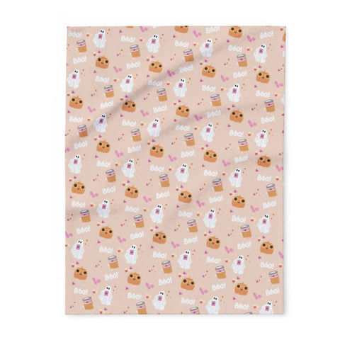 Groovy Rx Ghost & Pumpkin Pattern - Arctic Fleece Blanket // Halloween