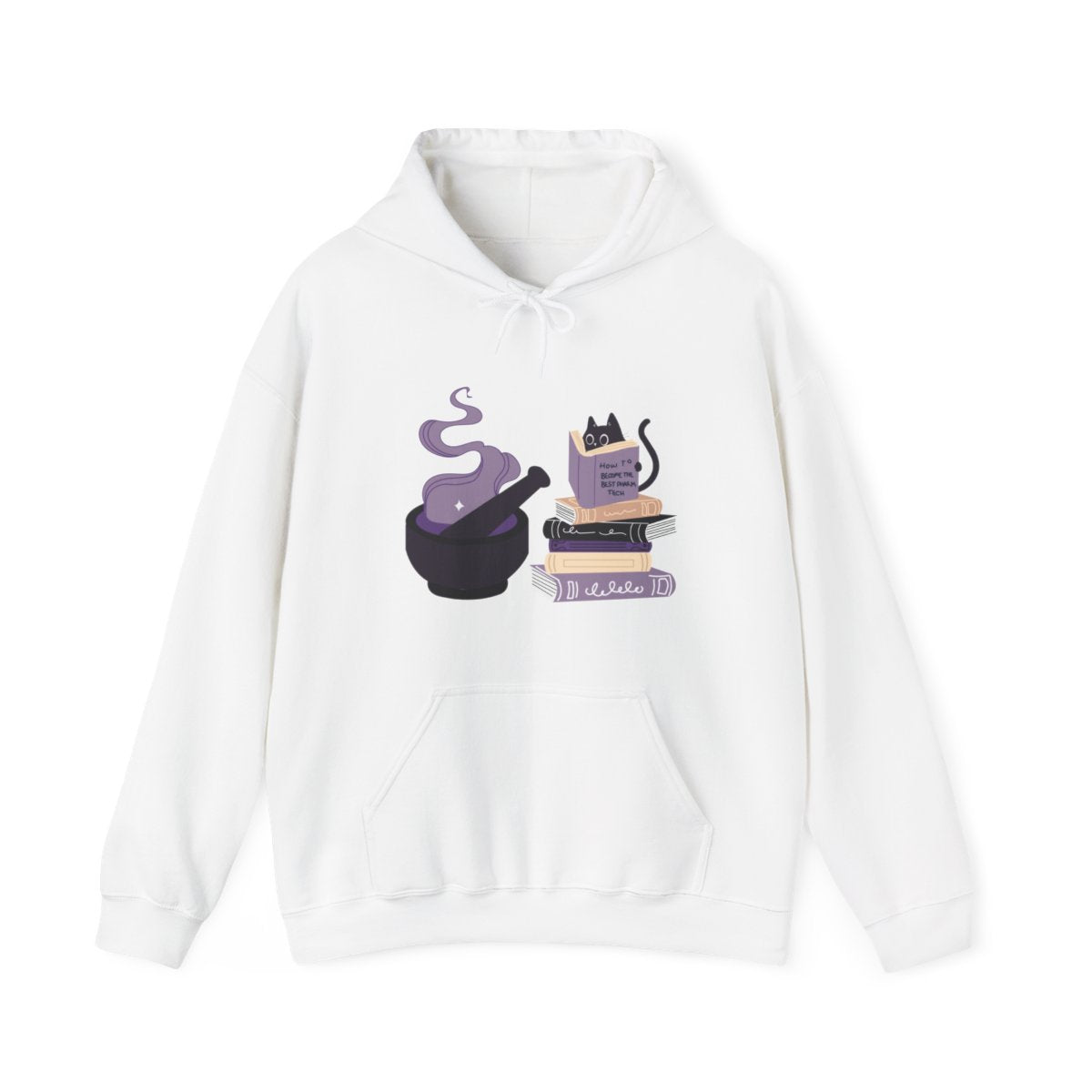 Witchy Pharm Tech Cat Hooded Sweatshirt // Halloween