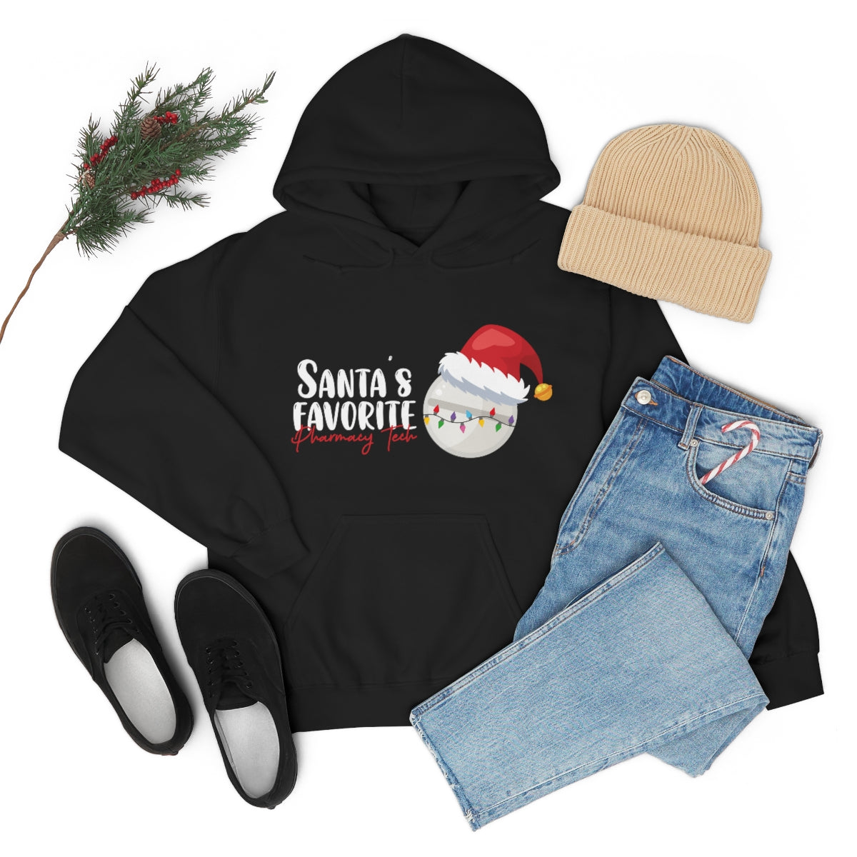 Santa's Favorite Pharmacy Tech Hooded Sweatshirt