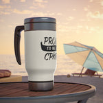 Proud To Be A CPhT - V2 Travel Mug with Handle, 14oz