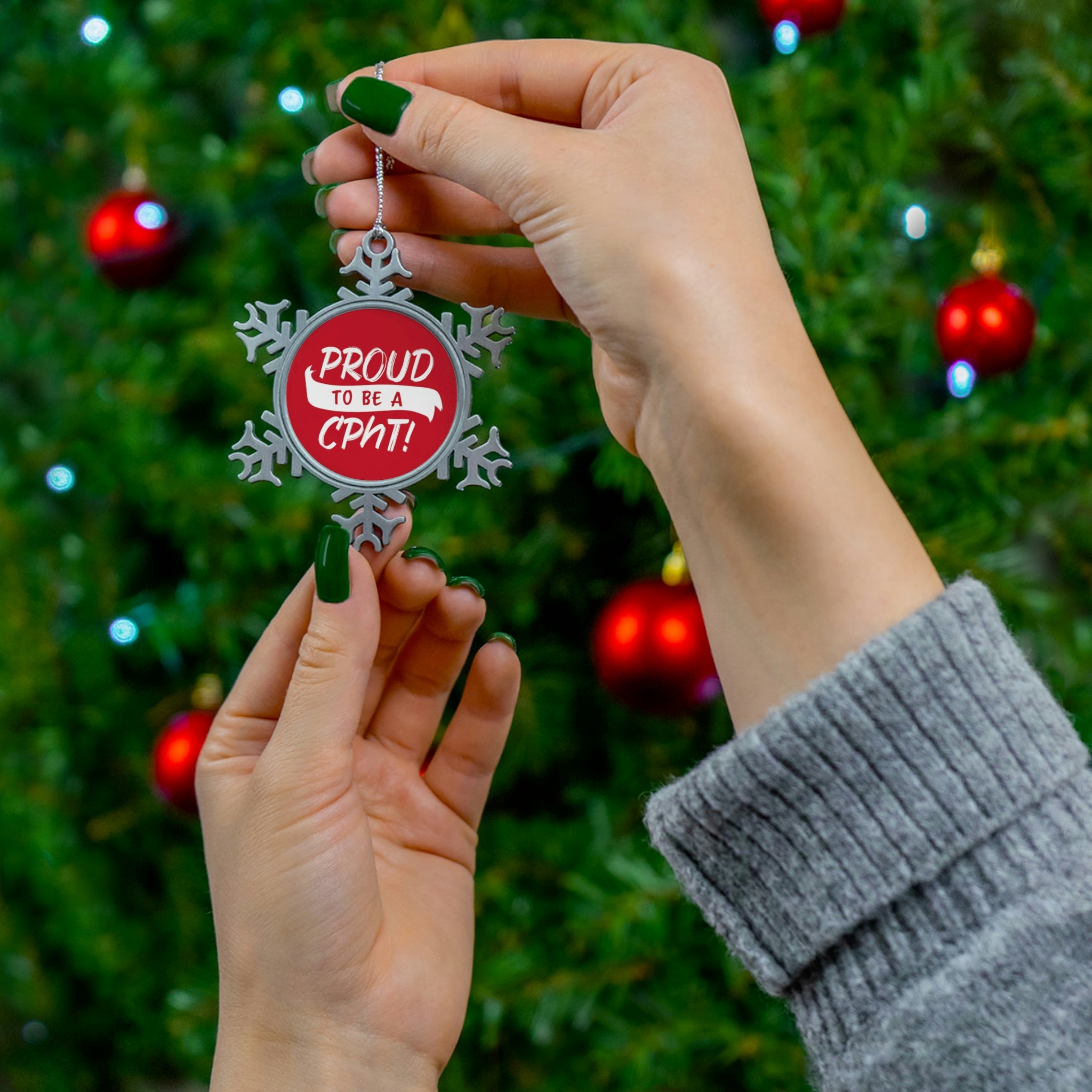 Proud to be a CPhT Pewter Snowflake Ornament